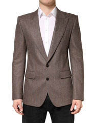 Dolce & Gabbana Brown Stripes Single Breasted Blazer - IT48 | M