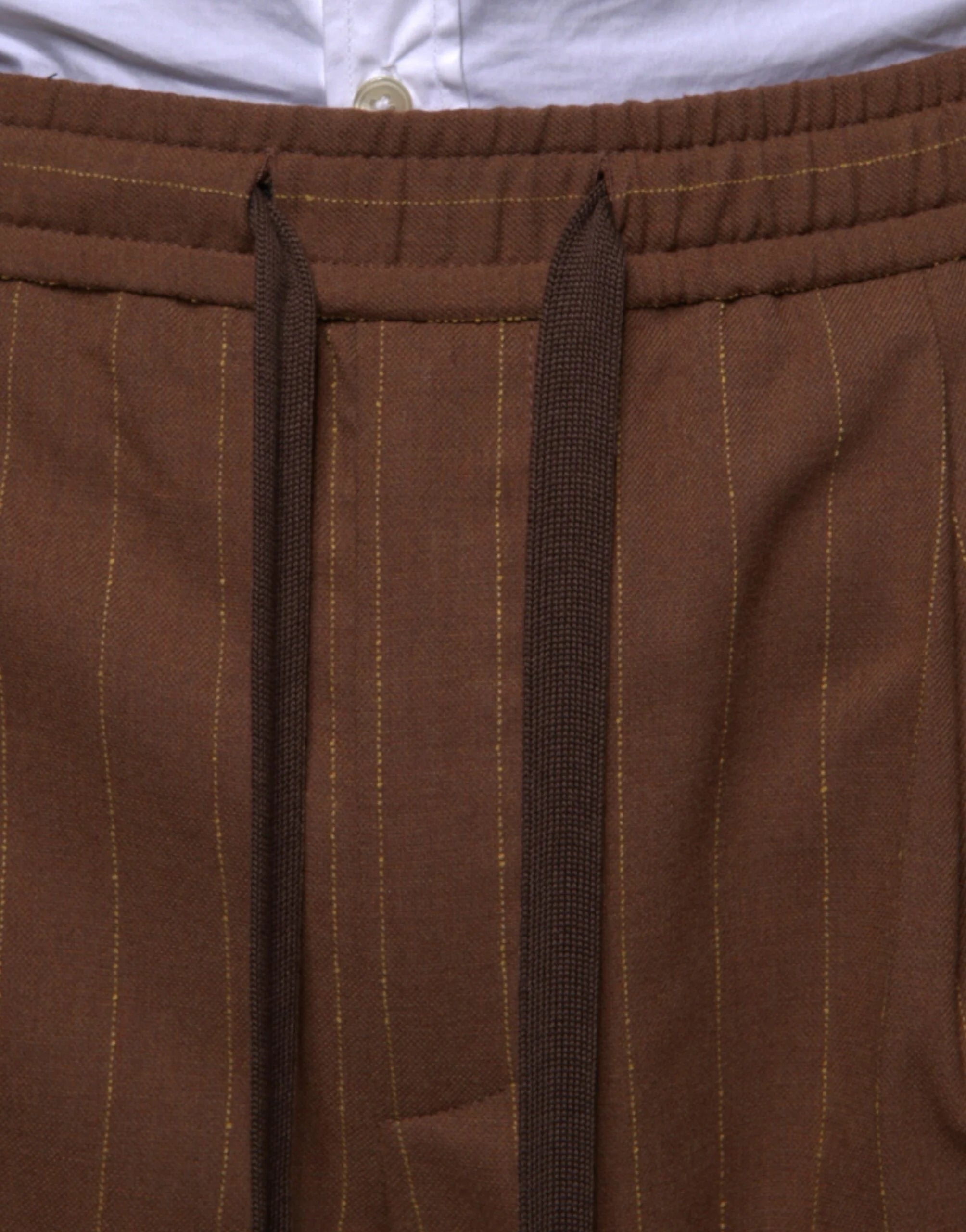 Dolce & Gabbana Brown Stripes Skinny Men Dress Pants - IT48 | M - Trousers
