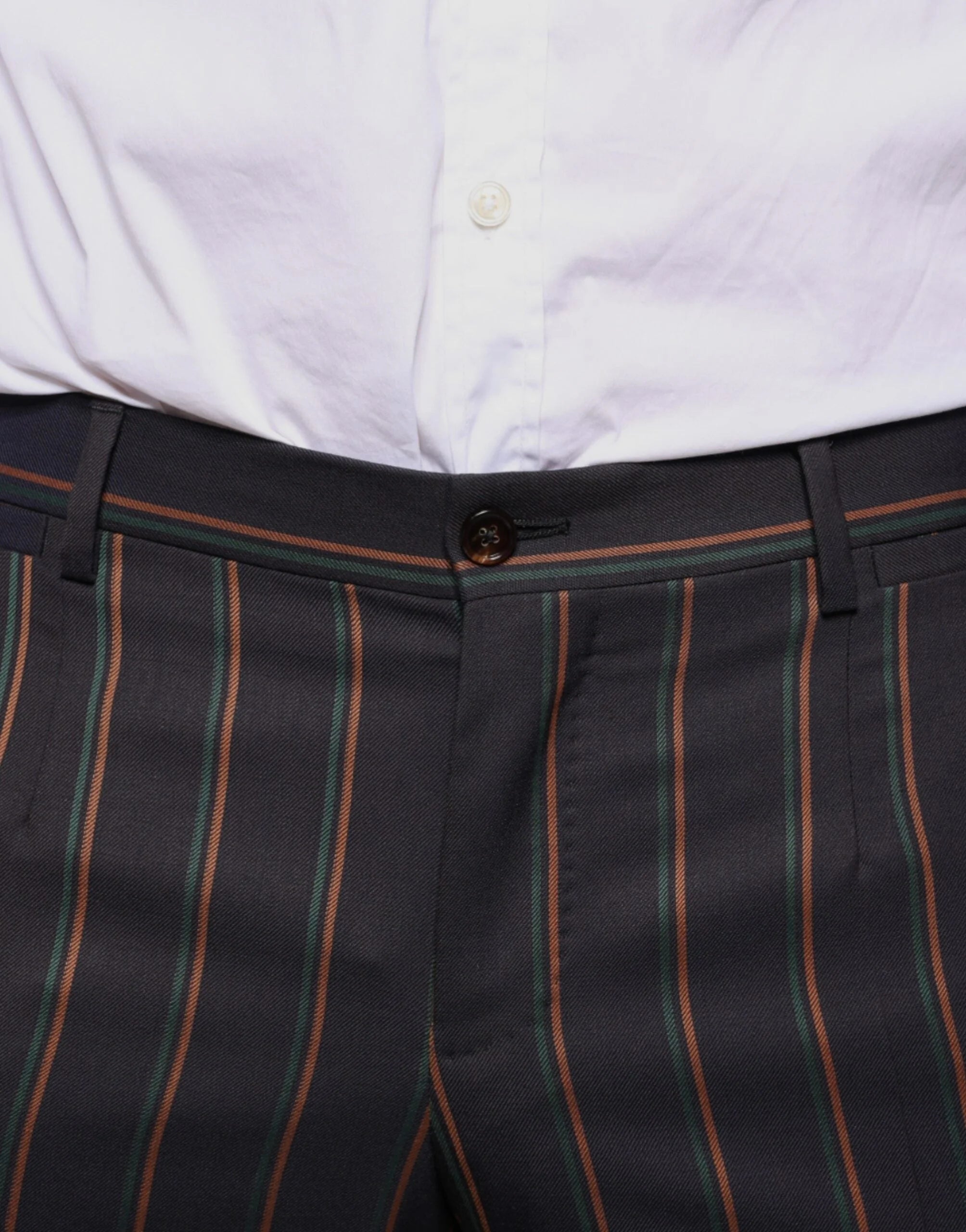 Dolce & Gabbana Brown Stripes Skinny Men Dress Pants - IT48 | M - Trousers