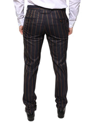 Dolce & Gabbana Brown Stripes Skinny Men Dress Pants - IT48 | M - Trousers