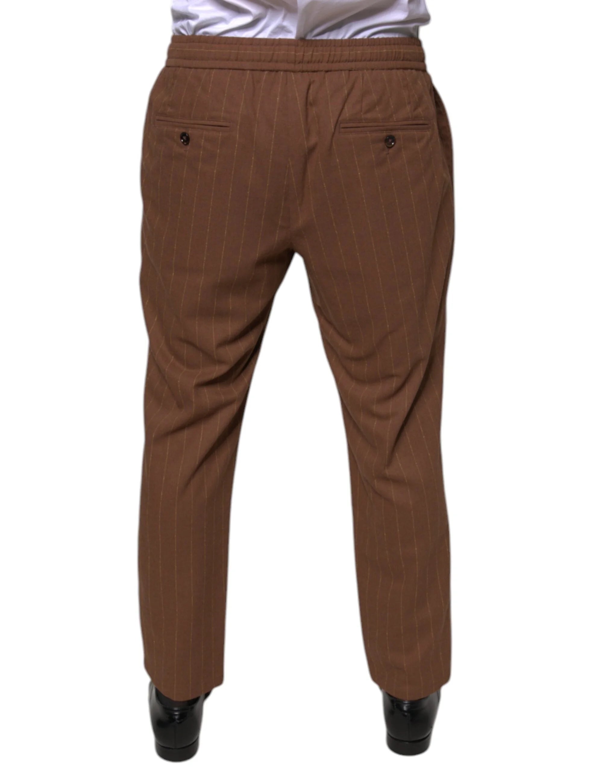 Dolce & Gabbana Brown Stripes Skinny Men Dress Pants - IT48 | M - Trousers