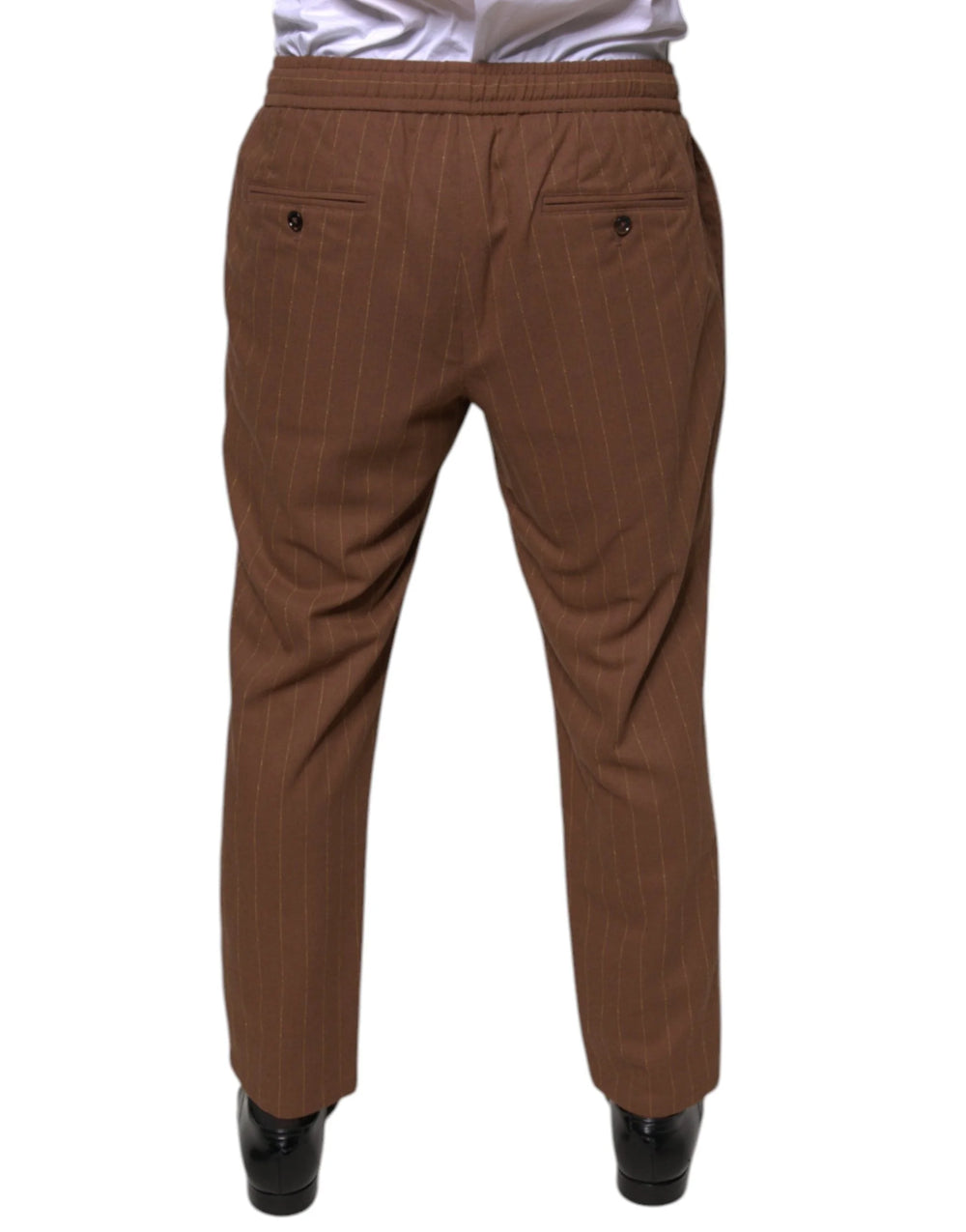 Dolce & Gabbana Brown Stripes Skinny Men Dress Pants - IT48 | M - Trousers