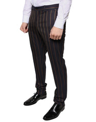 Dolce & Gabbana Brown Stripes Skinny Men Dress Pants - IT48 | M - Trousers