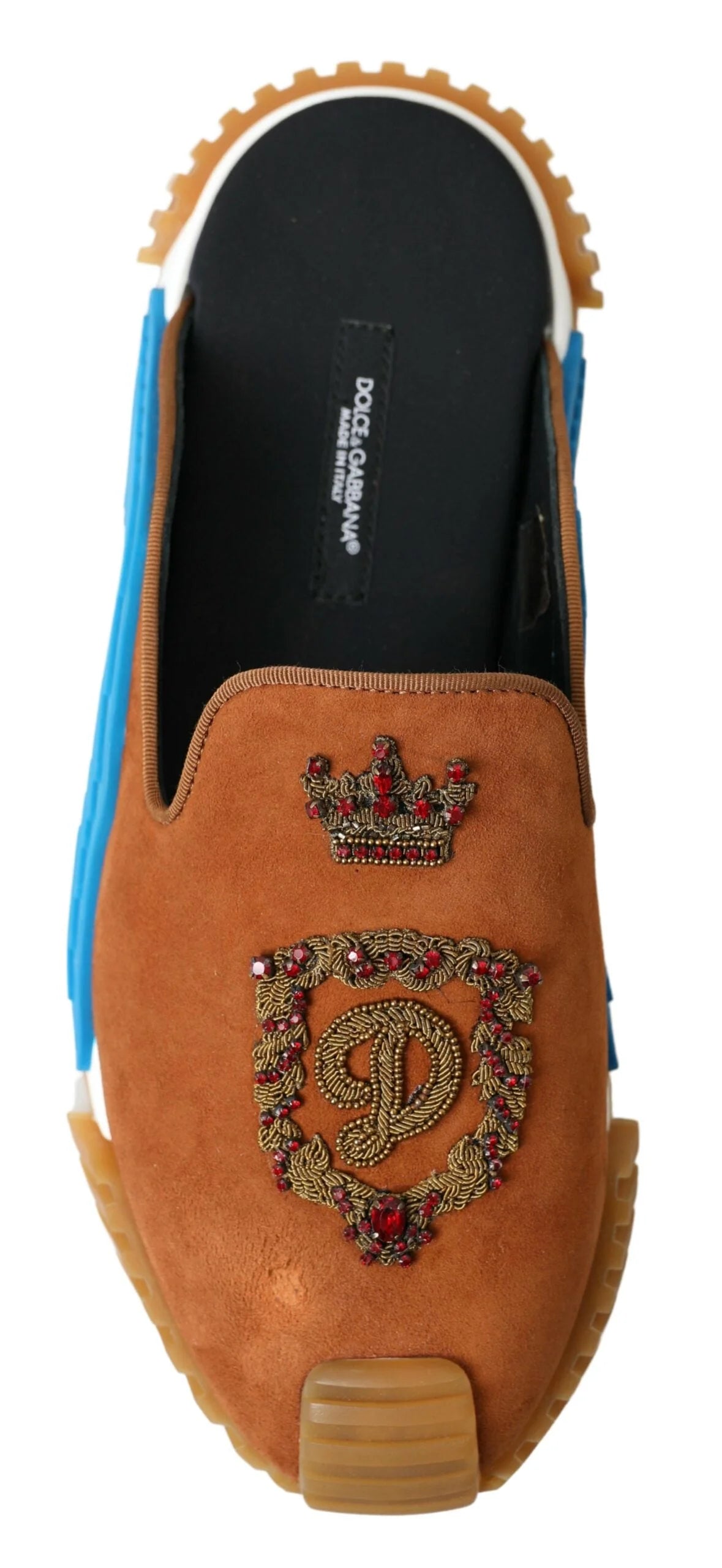 Dolce & Gabbana Brown Suede Crown Logo NS1 Slides Sandals - EU39/US6