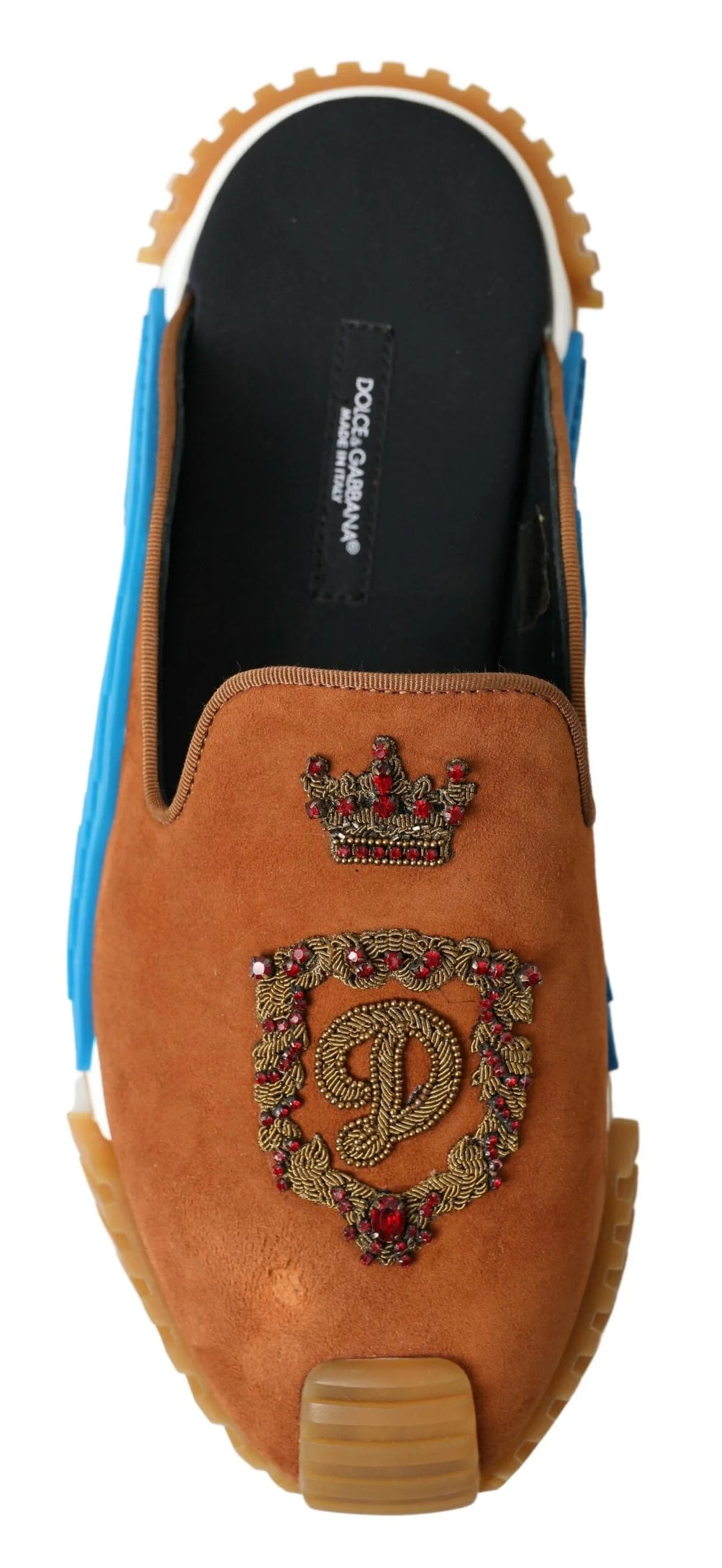 Dolce & Gabbana Brown Suede Crown Logo NS1 Slides Sandals - EU39/US6