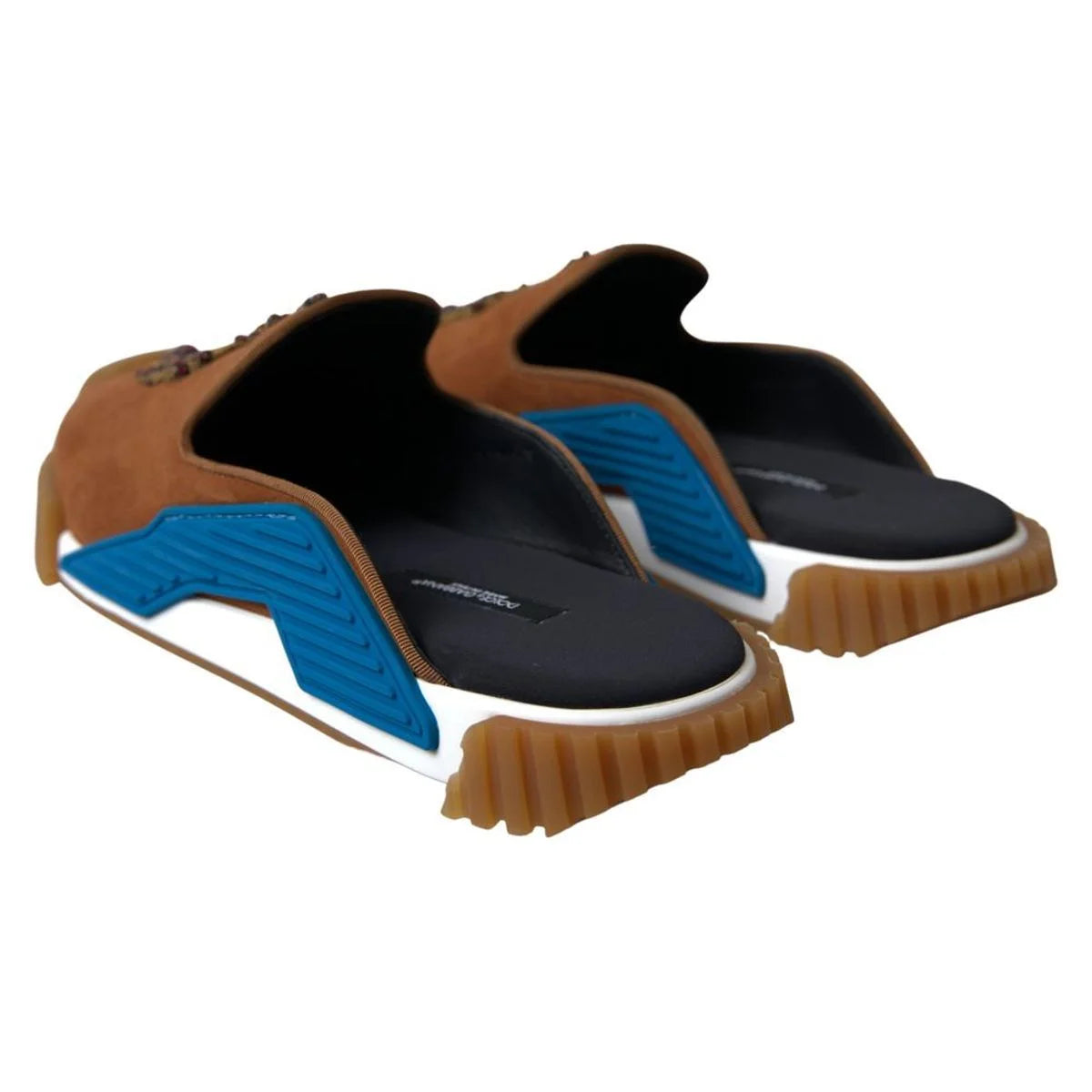 Dolce & Gabbana Brown Suede Crown Logo NS1 Slides Sandals - EU39/US6