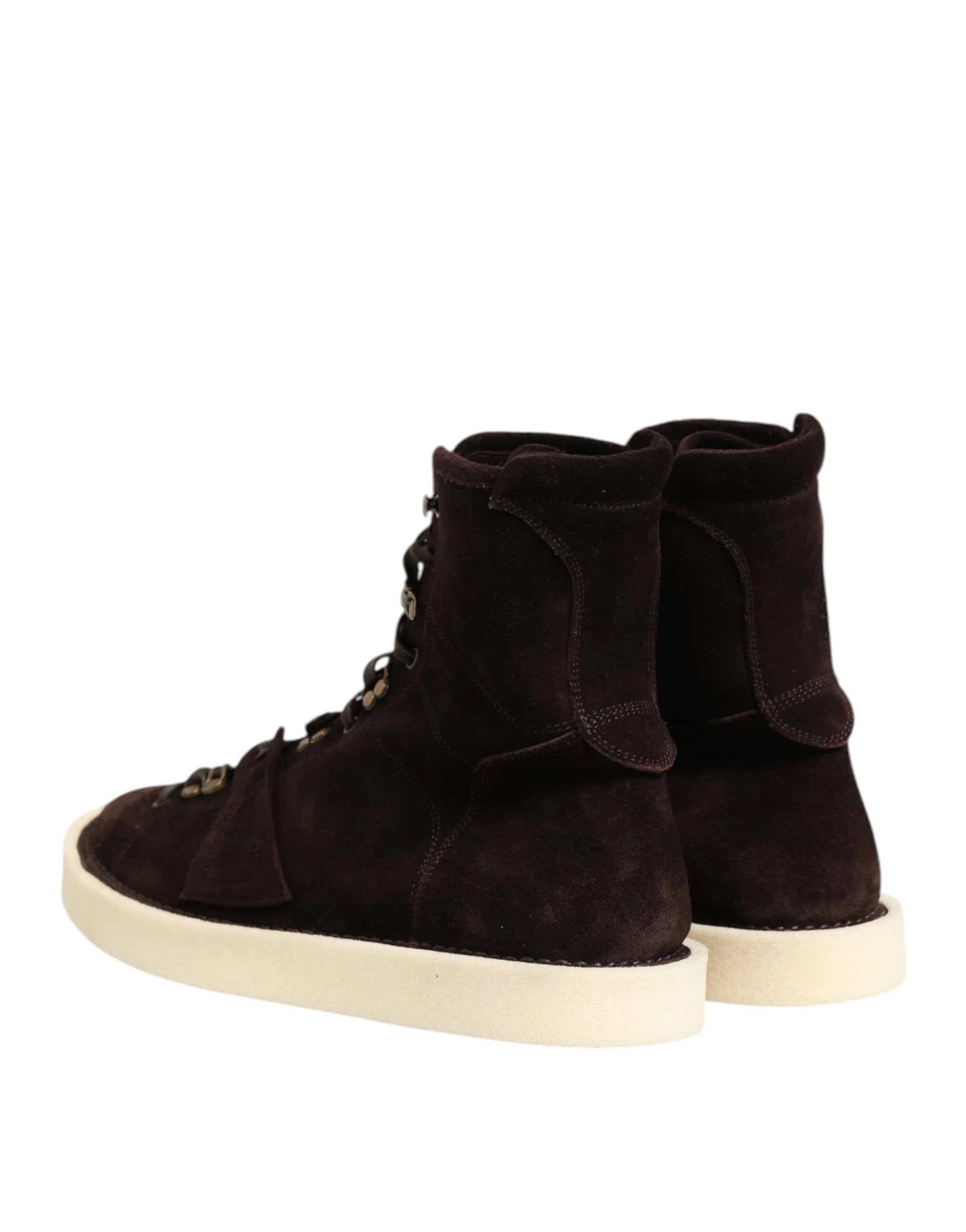 Dolce & Gabbana Brown Suede Lace Up Ankle Short Boots Shoes - EU44/US11 - Boots