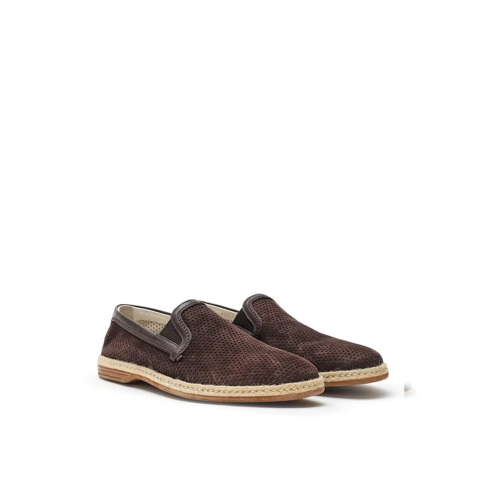 Dolce & Gabbana Brown Suede Leather Espadrilles - EU42/US9