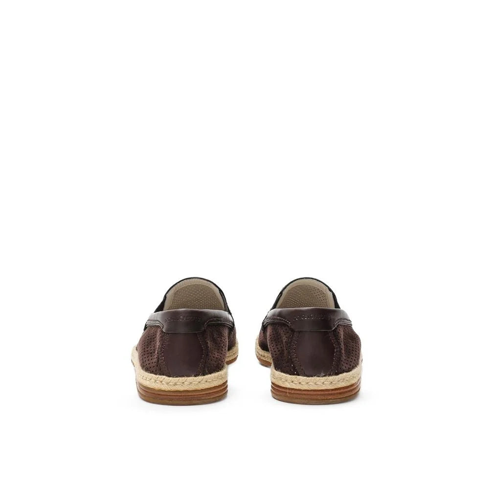 Dolce & Gabbana Brown Suede Leather Espadrilles - EU42/US9