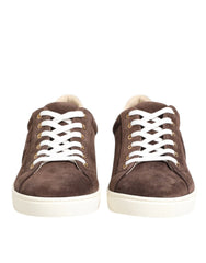 Dolce & Gabbana Brown Suede Leather Low Top Men Sneakers Shoes - Sneakers
