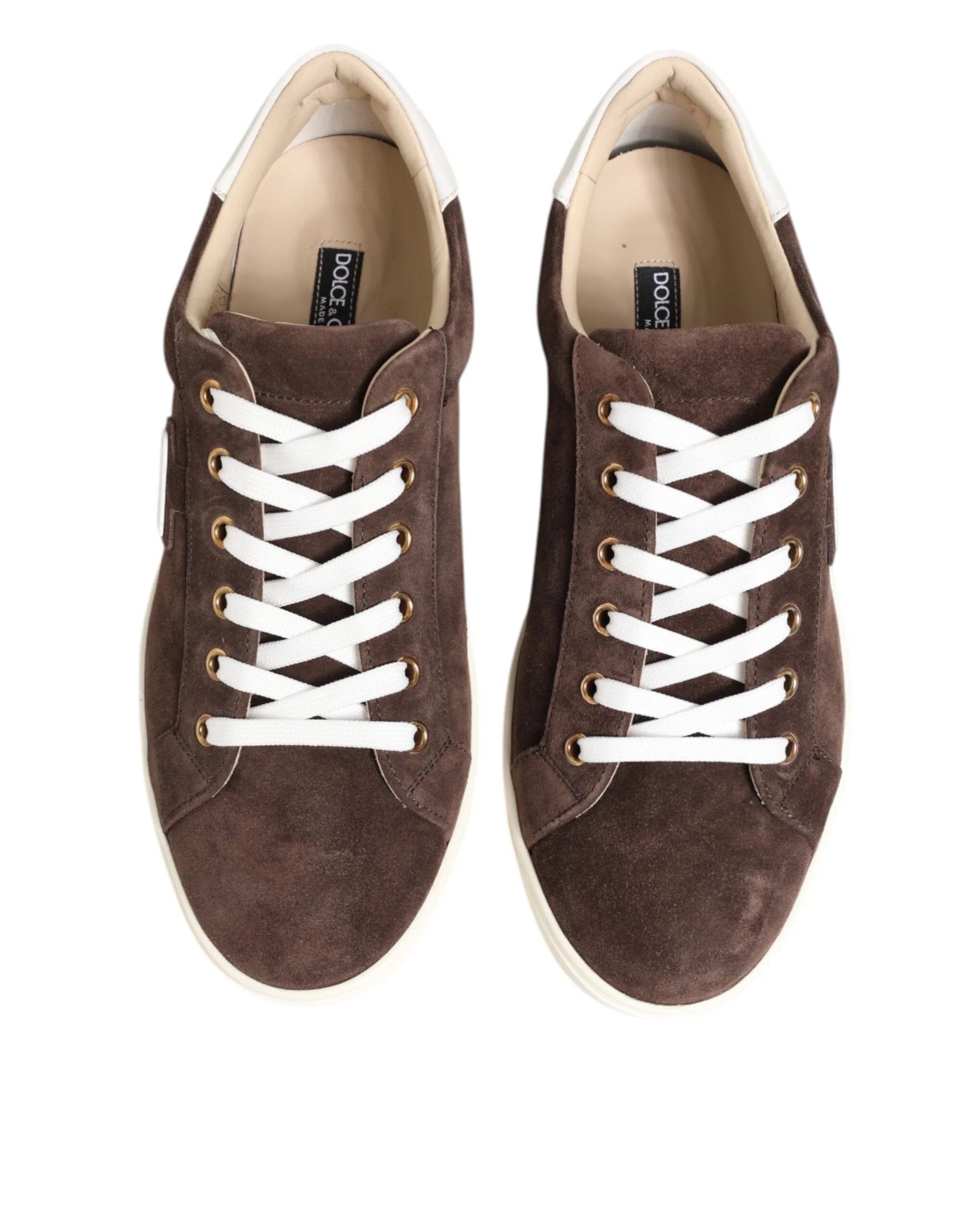 Dolce & Gabbana Brown Suede Leather Low Top Men Sneakers Shoes - Sneakers