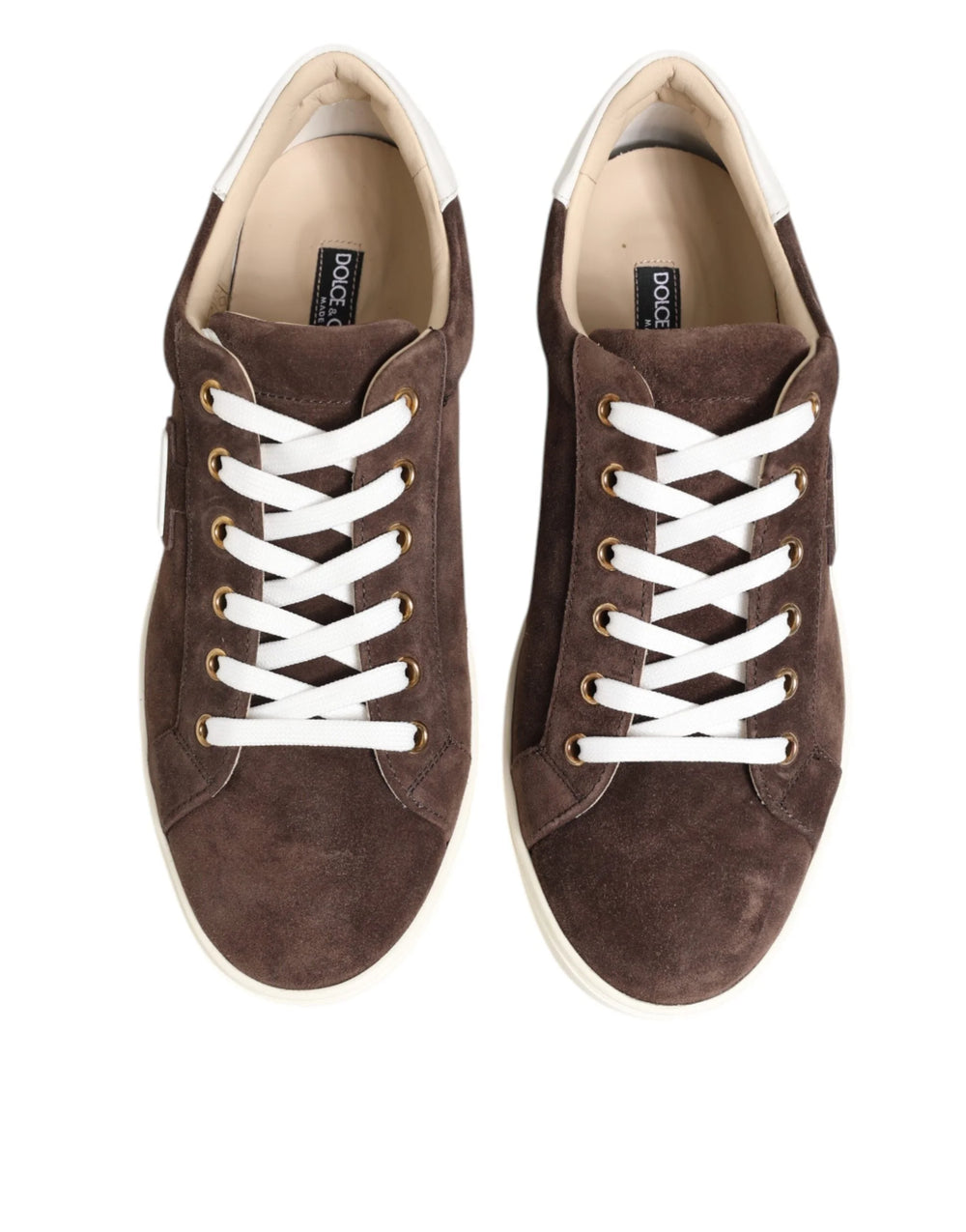Dolce & Gabbana Brown Suede Leather Low Top Men Sneakers Shoes - Sneakers