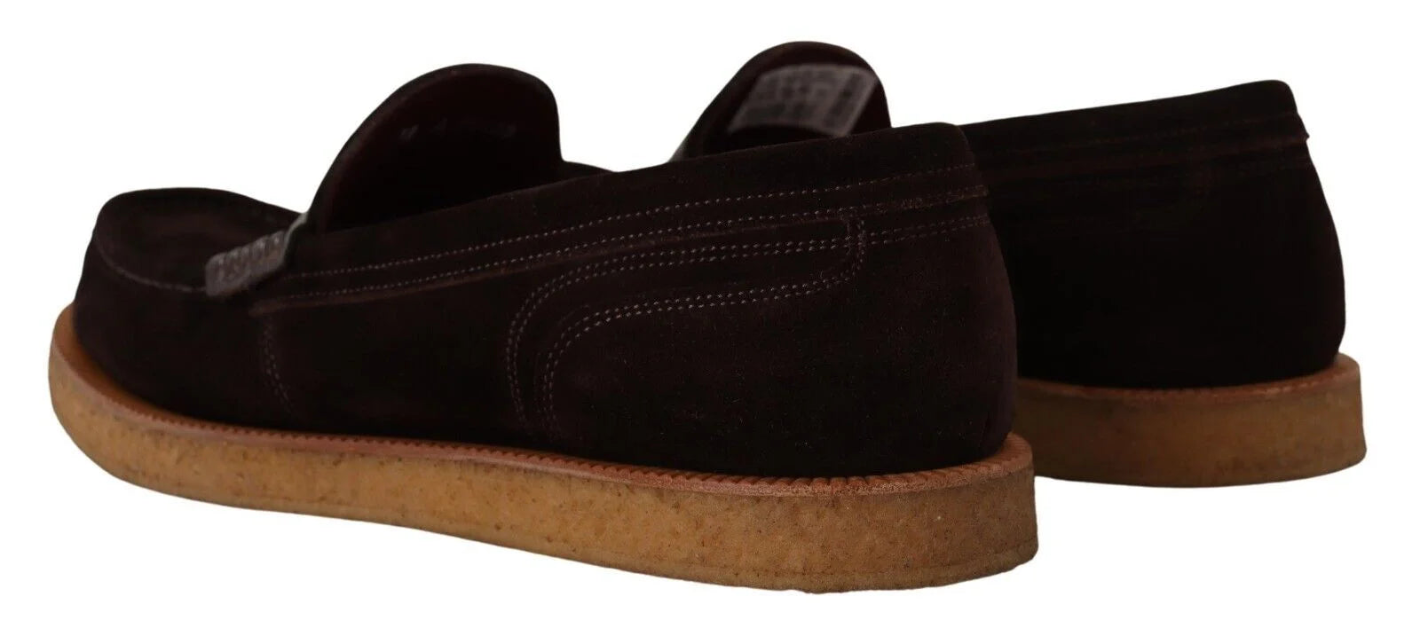 Dolce & Gabbana Brown Suede Leather Slip On Flats Moccasin Shoes - EU44/US11
