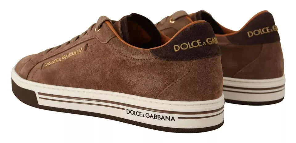 Dolce & Gabbana Brown Suede Logo Low Top Sneakers Men Shoes - EU39/US6 - Sneakers