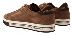 Dolce & Gabbana Brown Suede Logo Low Top Sneakers Men Shoes - EU39/US6 - Sneakers