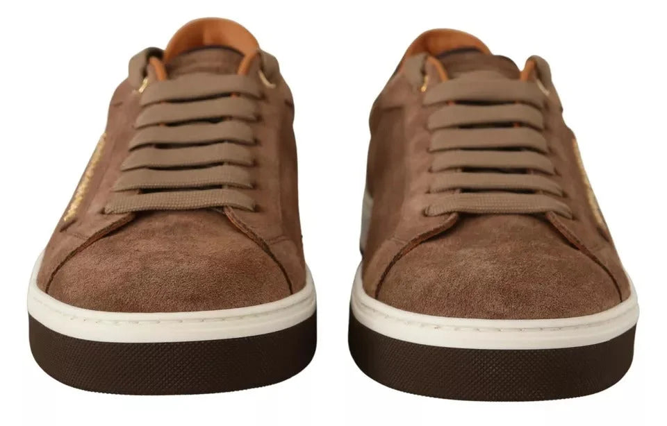 Dolce & Gabbana Brown Suede Logo Low Top Sneakers Men Shoes - EU39/US6 - Sneakers