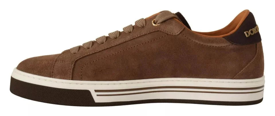 Dolce & Gabbana Brown Suede Logo Low Top Sneakers Men Shoes - EU39/US6 - Sneakers