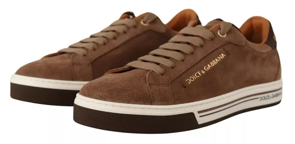 Dolce & Gabbana Brown Suede Logo Low Top Sneakers Men Shoes - EU39/US6 - Sneakers