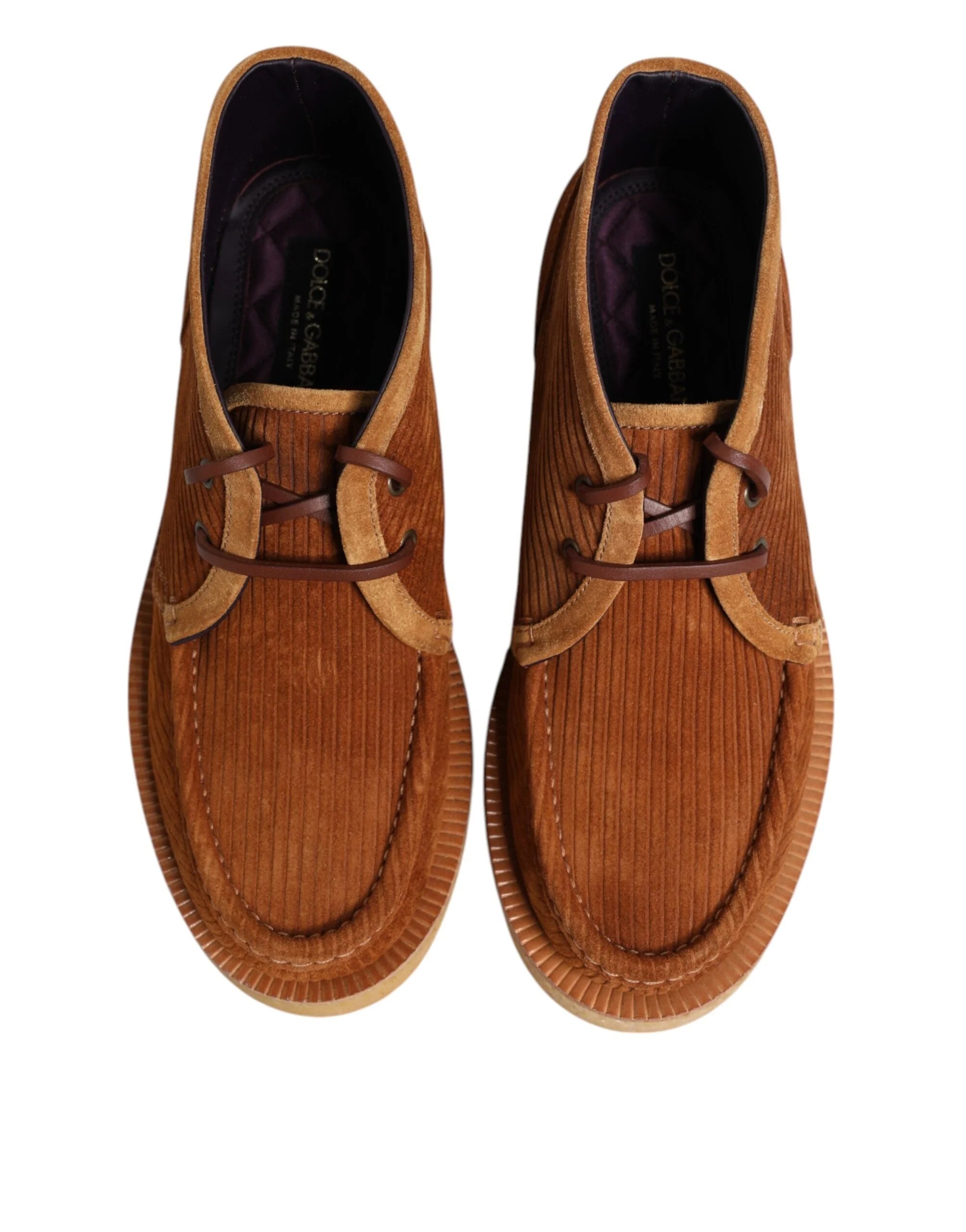 Dolce & Gabbana Brown Suede Nubuck Leather Desert Ankle Boots Shoes