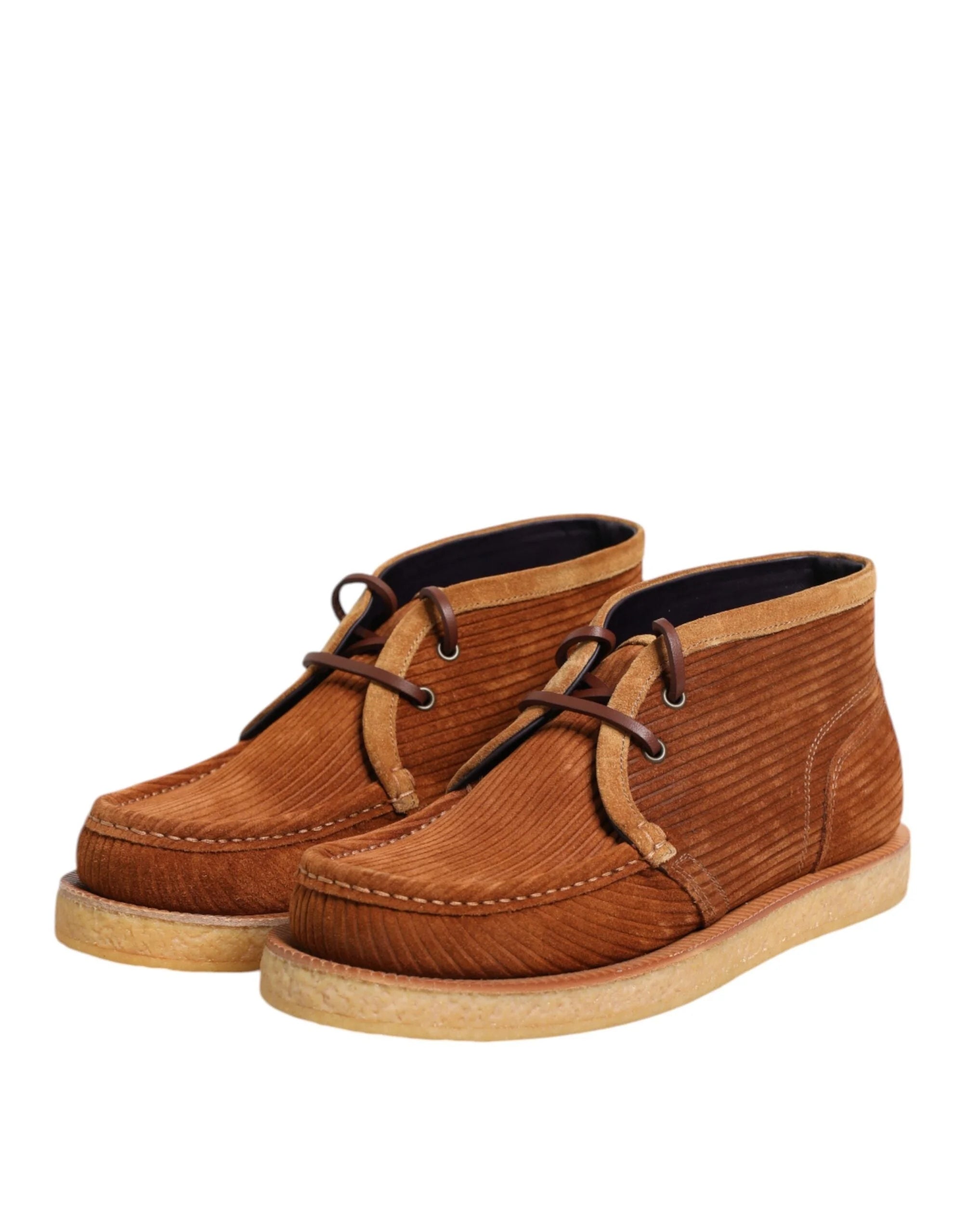 Dolce & Gabbana Brown Suede Nubuck Leather Desert Ankle Boots Shoes