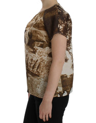 Dolce & Gabbana Brown Taormina silk blouse - IT40|S - Blouses