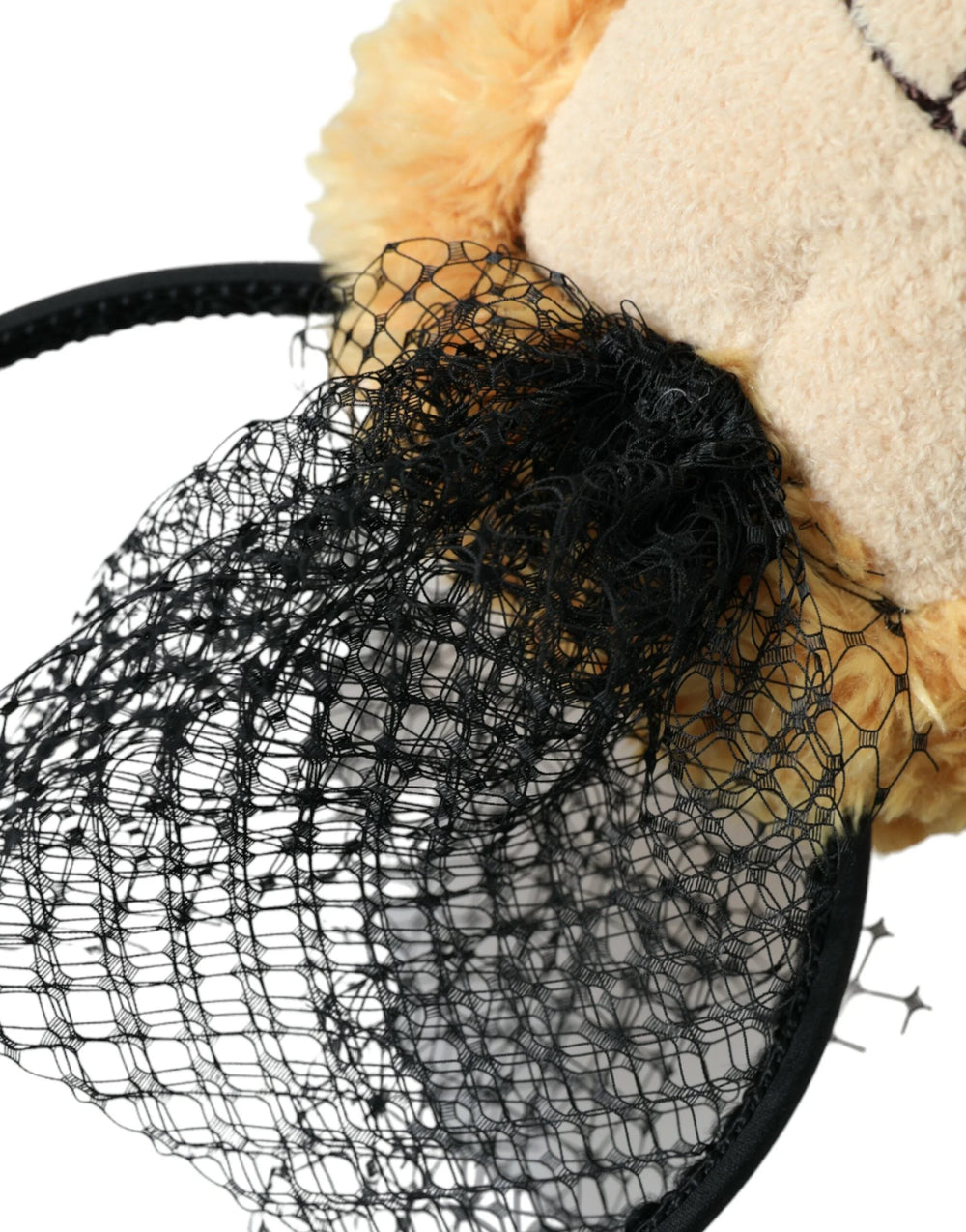 Dolce & Gabbana Brown Teddy Bear Gold Crystal Crown Hair Band Diadem - Headbands