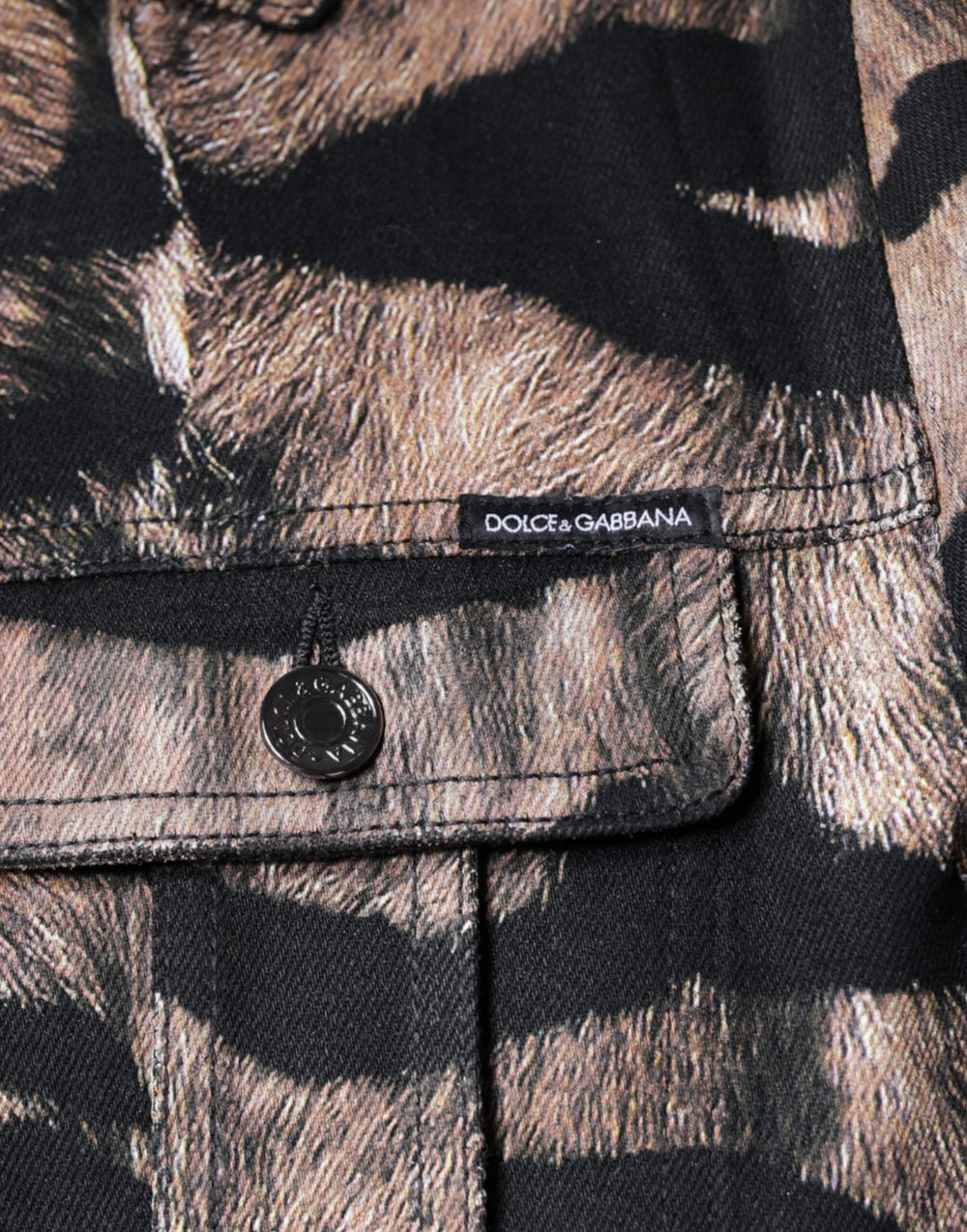 Dolce & Gabbana Brown Tiger Button Down Collared Jacket - IT48 | M - Coats & Jackets