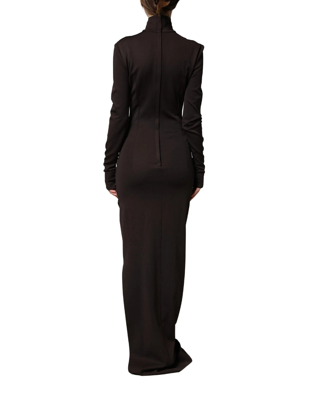 Dolce & Gabbana Brown Turtleneck Jersey Long Maxi Dress - IT44 | L