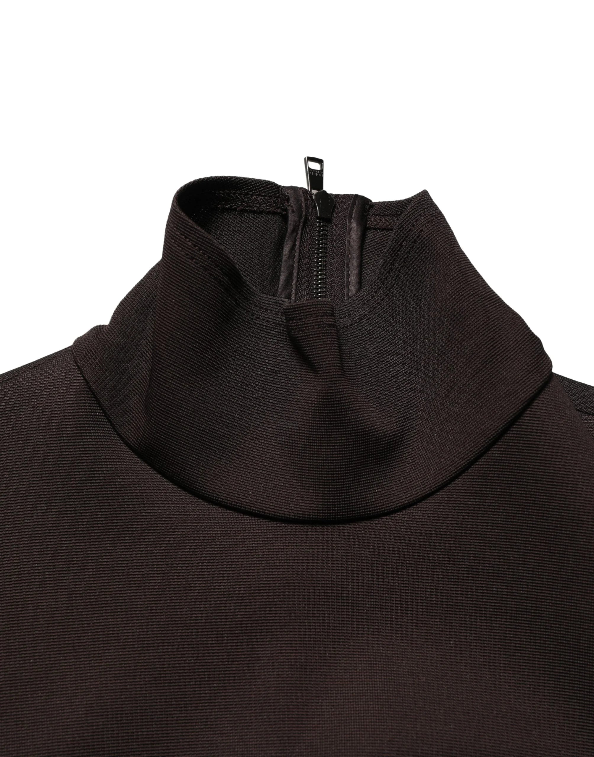 Dolce & Gabbana Brown Turtleneck Jersey Long Maxi Dress - IT44 | L