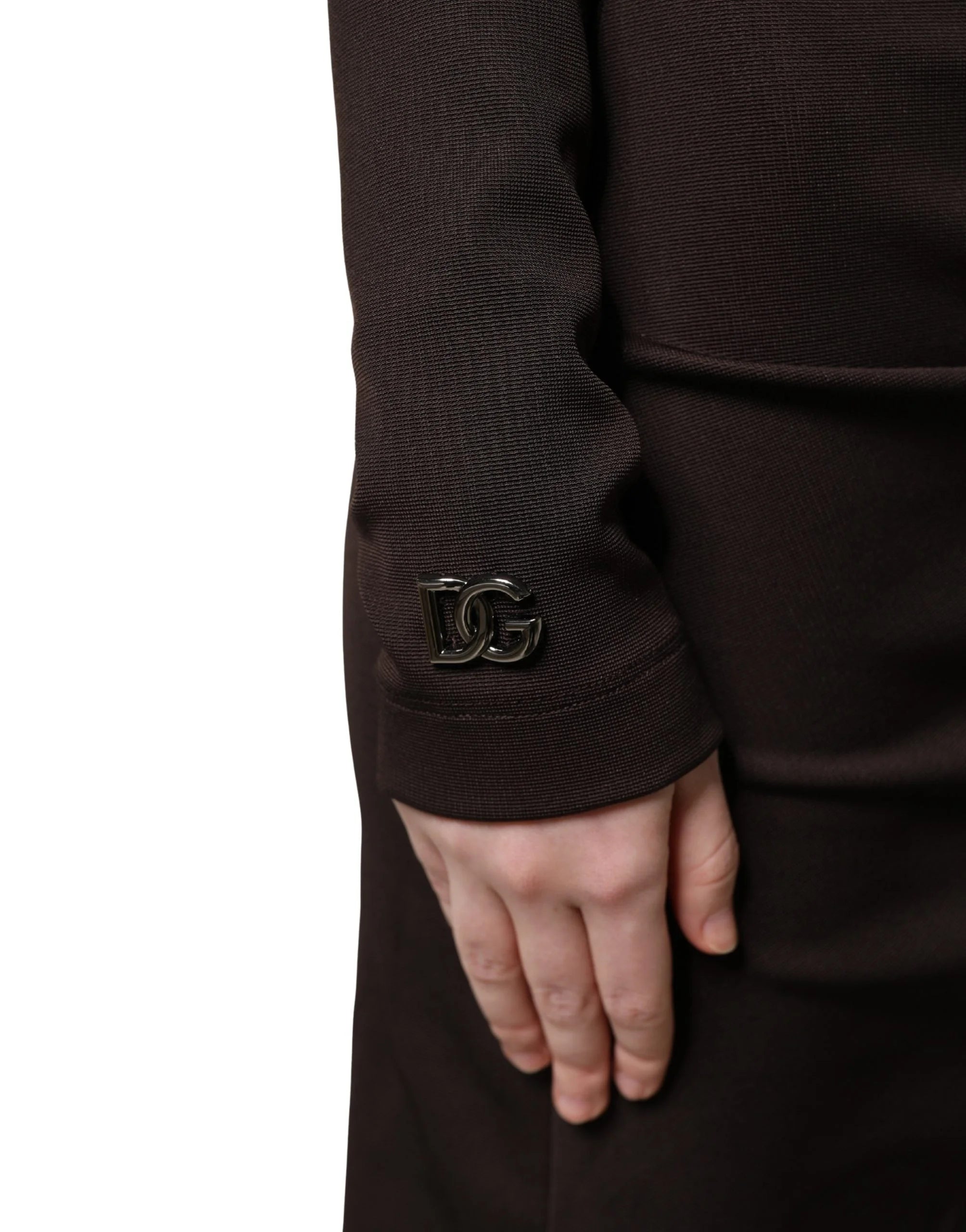 Dolce & Gabbana Brown Turtleneck Jersey Long Maxi Dress - IT44 | L