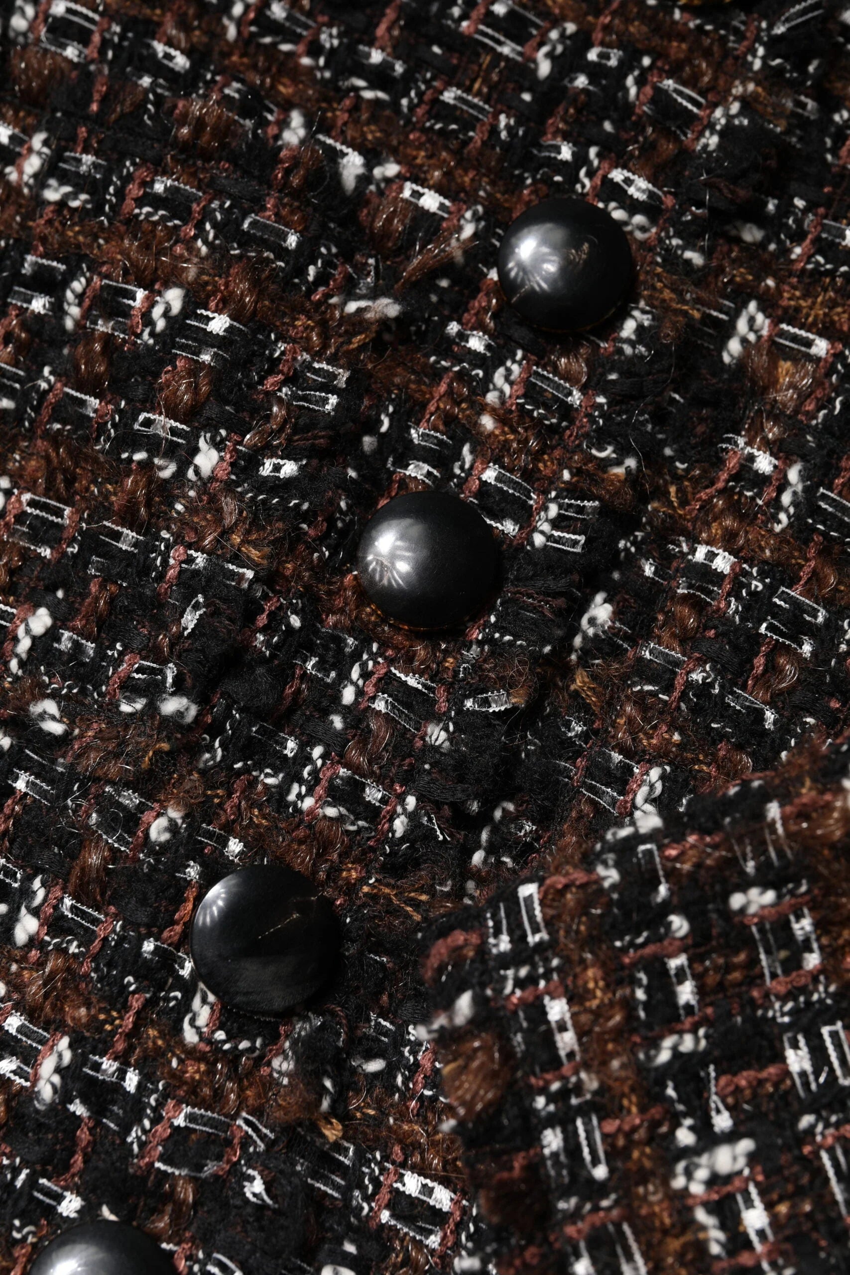 Dolce & Gabbana Brown Tweed Short Sleeves A-line Mini Dress - IT38 | XS - Dresses