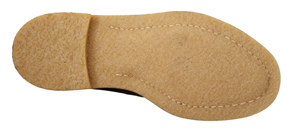 Dolce & Gabbana Brown Velvet Exotic Leather Boots - EU44/US11 - Boots