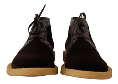 Dolce & Gabbana Brown Velvet Exotic Leather Boots - EU44/US11 - Boots