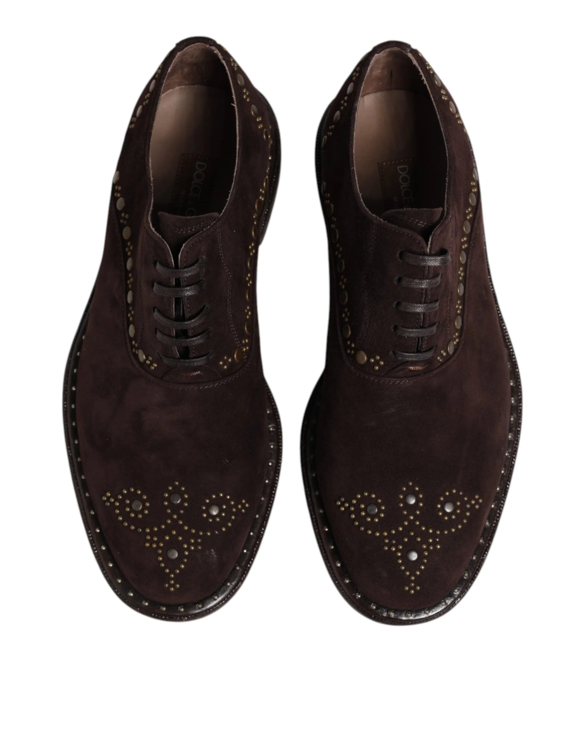 Dolce & Gabbana Brown Velvet Lace Up Oxford Dress Shoes - Shoes