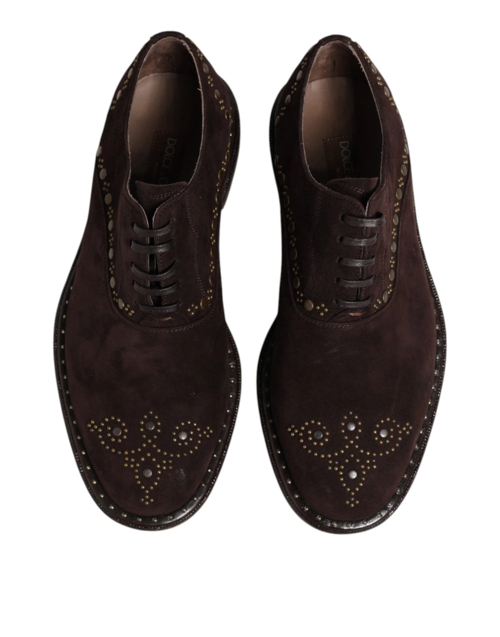 Dolce & Gabbana Brown Velvet Lace Up Oxford Dress Shoes - Shoes
