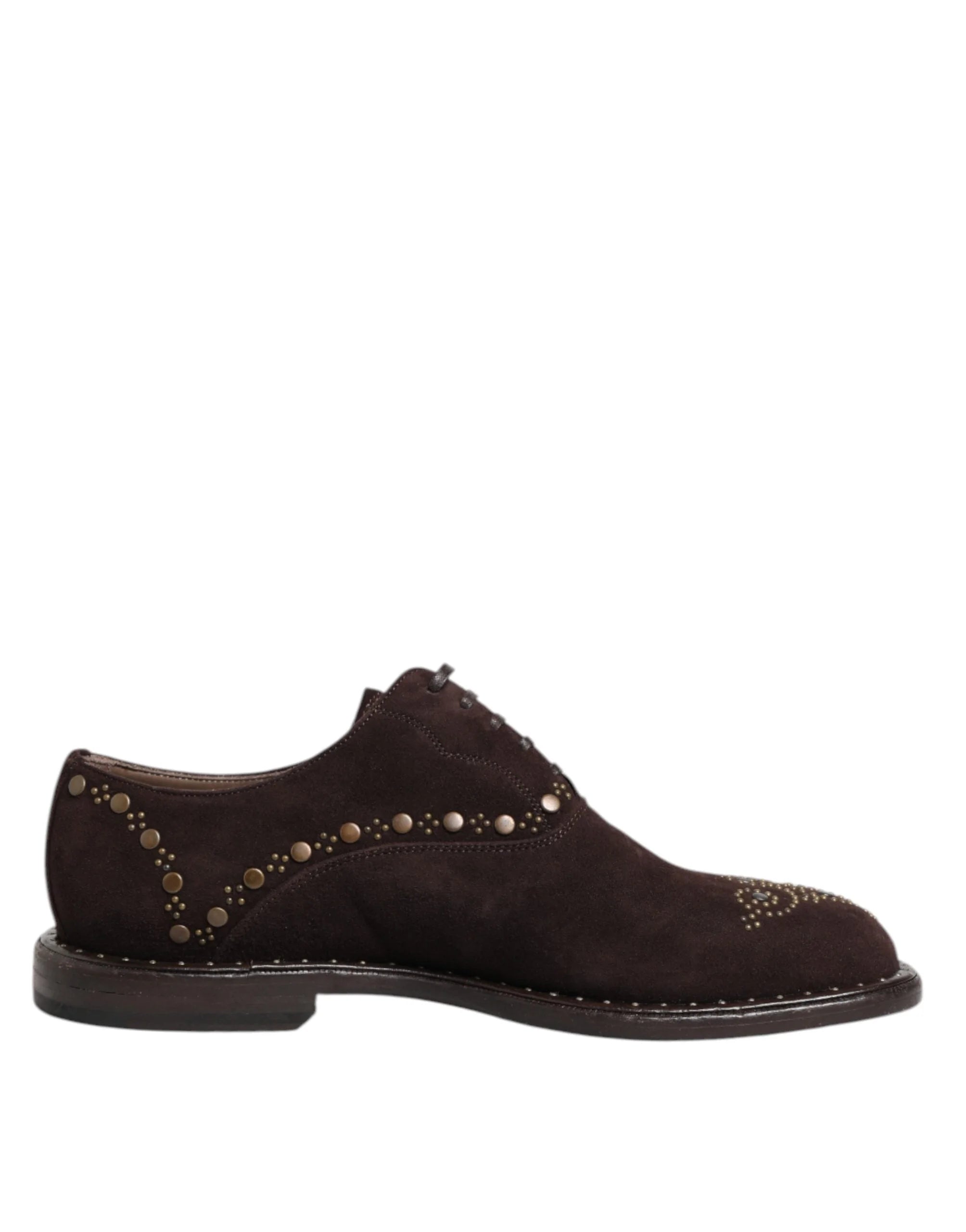 Dolce & Gabbana Brown Velvet Lace Up Oxford Dress Shoes - Shoes