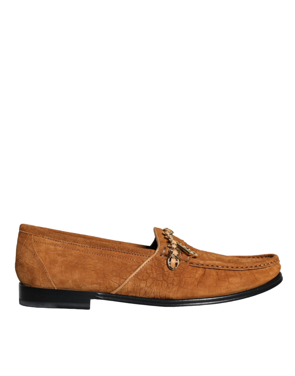 Dolce & Gabbana Brown Velvet Leather Logo Mocassin Slip On Shoes - EU43.5/US10.5 - Flats