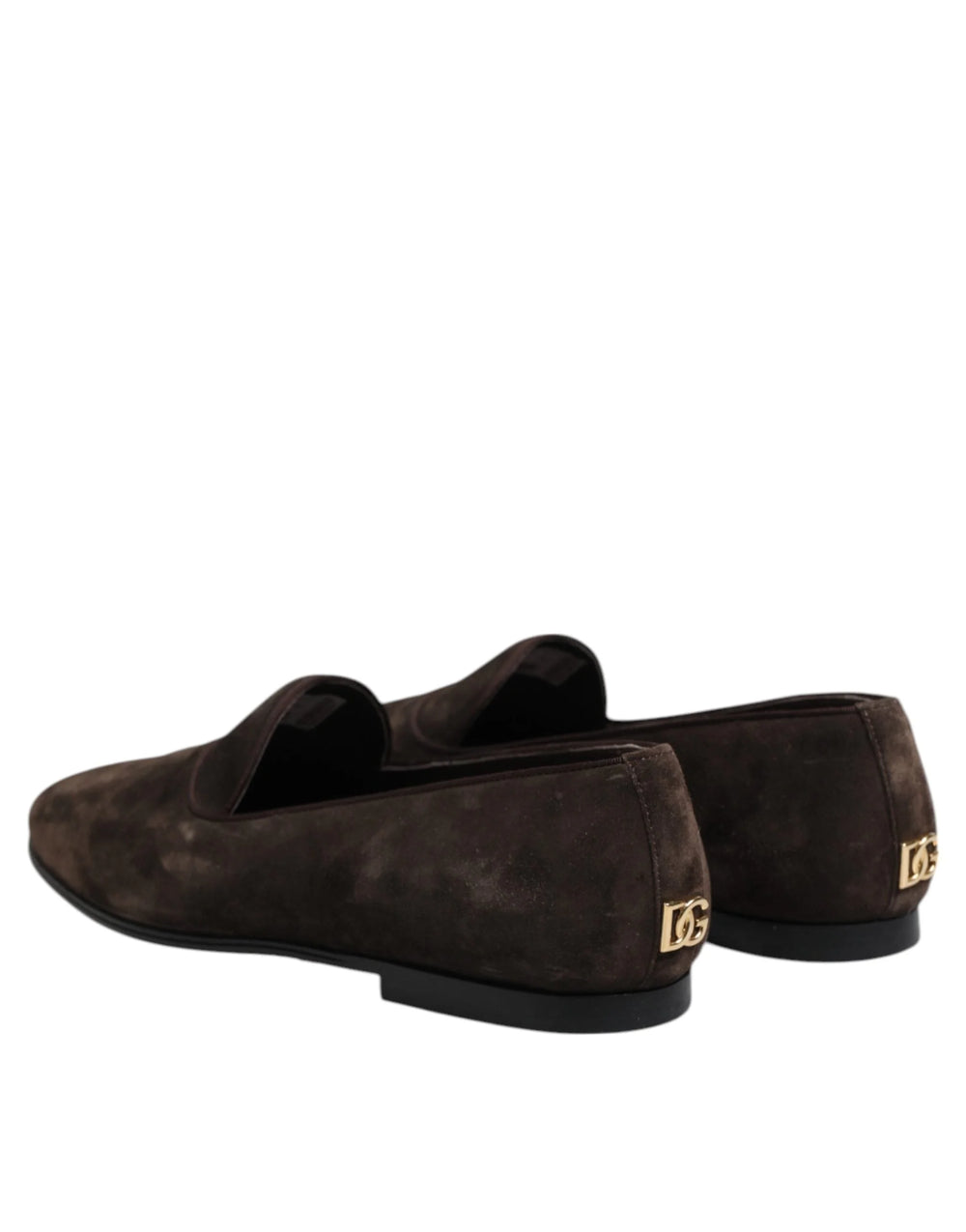 Dolce & Gabbana Brown Velvet Leather Slip On Loafers Shoes - EU40/US7 - Flats