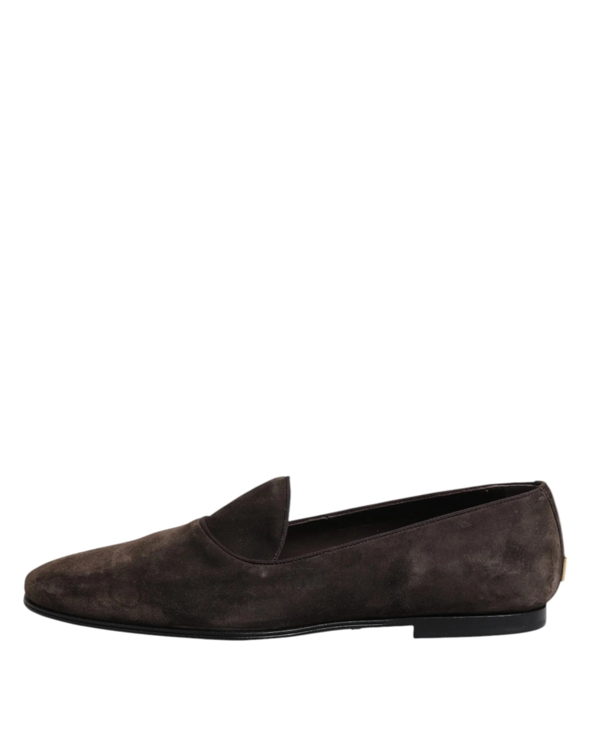 Dolce & Gabbana Brown Velvet Leather Slip On Loafers Shoes - EU40/US7 - Flats