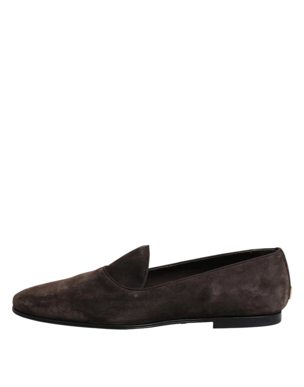 Dolce & Gabbana Brown Velvet Leather Slip On Loafers Shoes - EU40/US7 - Flats