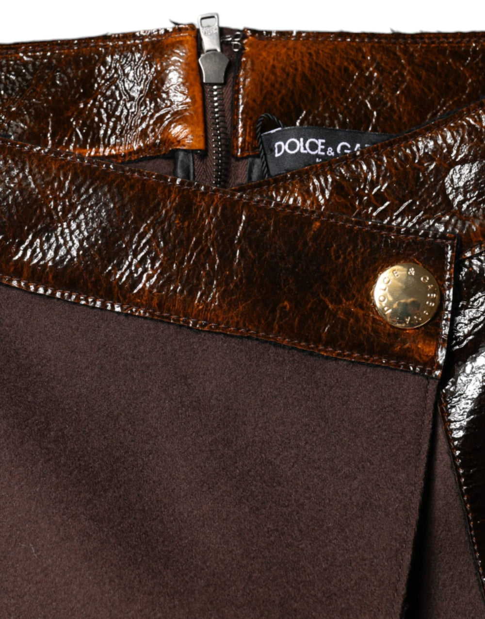 Dolce & Gabbana Brown Virgin Wool Mid Waist A-line Mini Skirt - IT40|S - Skirts