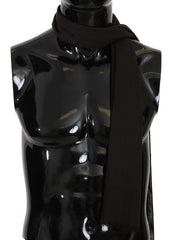 Dolce & Gabbana Brown Virgin Wool Striped Pattern Wrap Scarf - Scarves & Shawls