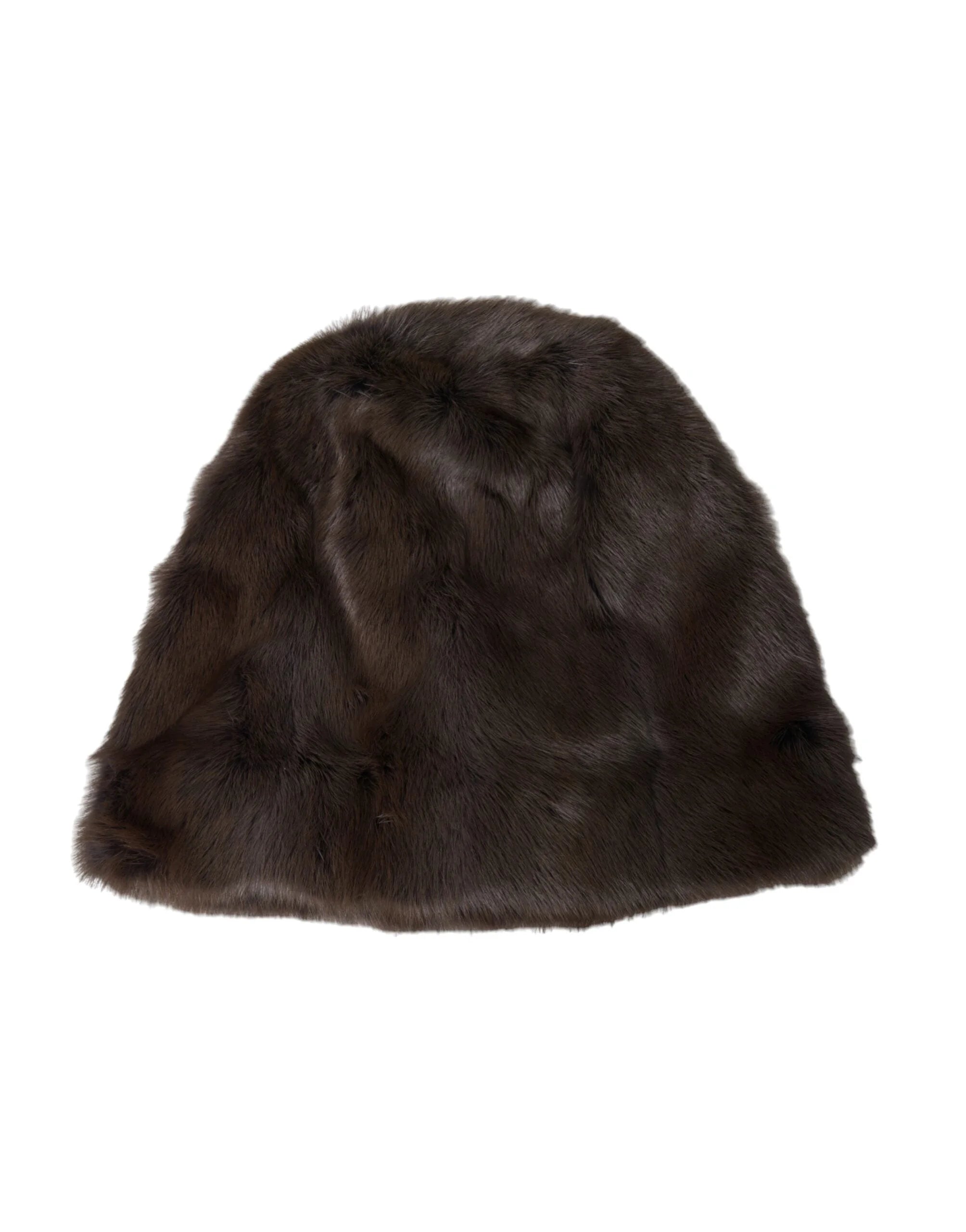Dolce & Gabbana Brown Weasel Fur Womens Cashmere Hat Beanie - 58 cm|M - Beanies