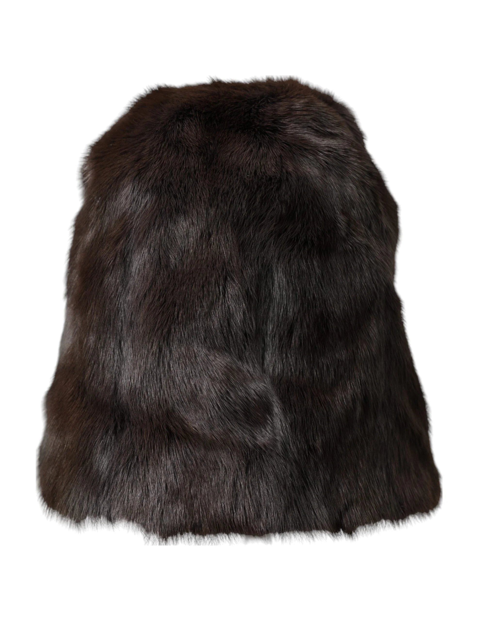 Dolce & Gabbana Brown Weasel Fur Womens Cashmere Hat Beanie - 58 cm|M - Beanies