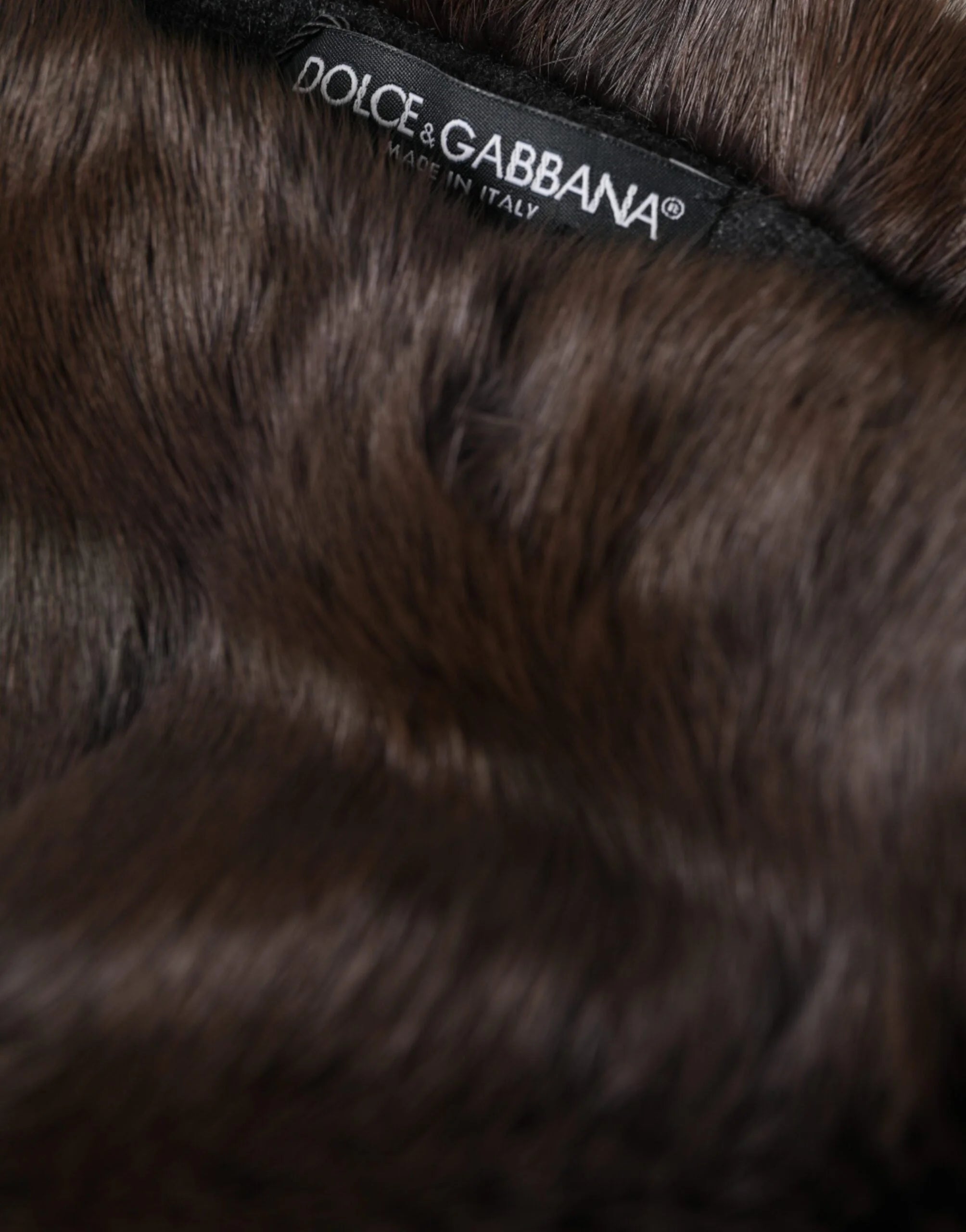 Dolce & Gabbana Brown Weasel Fur Womens Cashmere Hat Beanie - 58 cm|M - Beanies