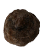 Dolce & Gabbana Brown Weasel Fur Womens Cashmere Hat Beanie - 58 cm|M - Beanies