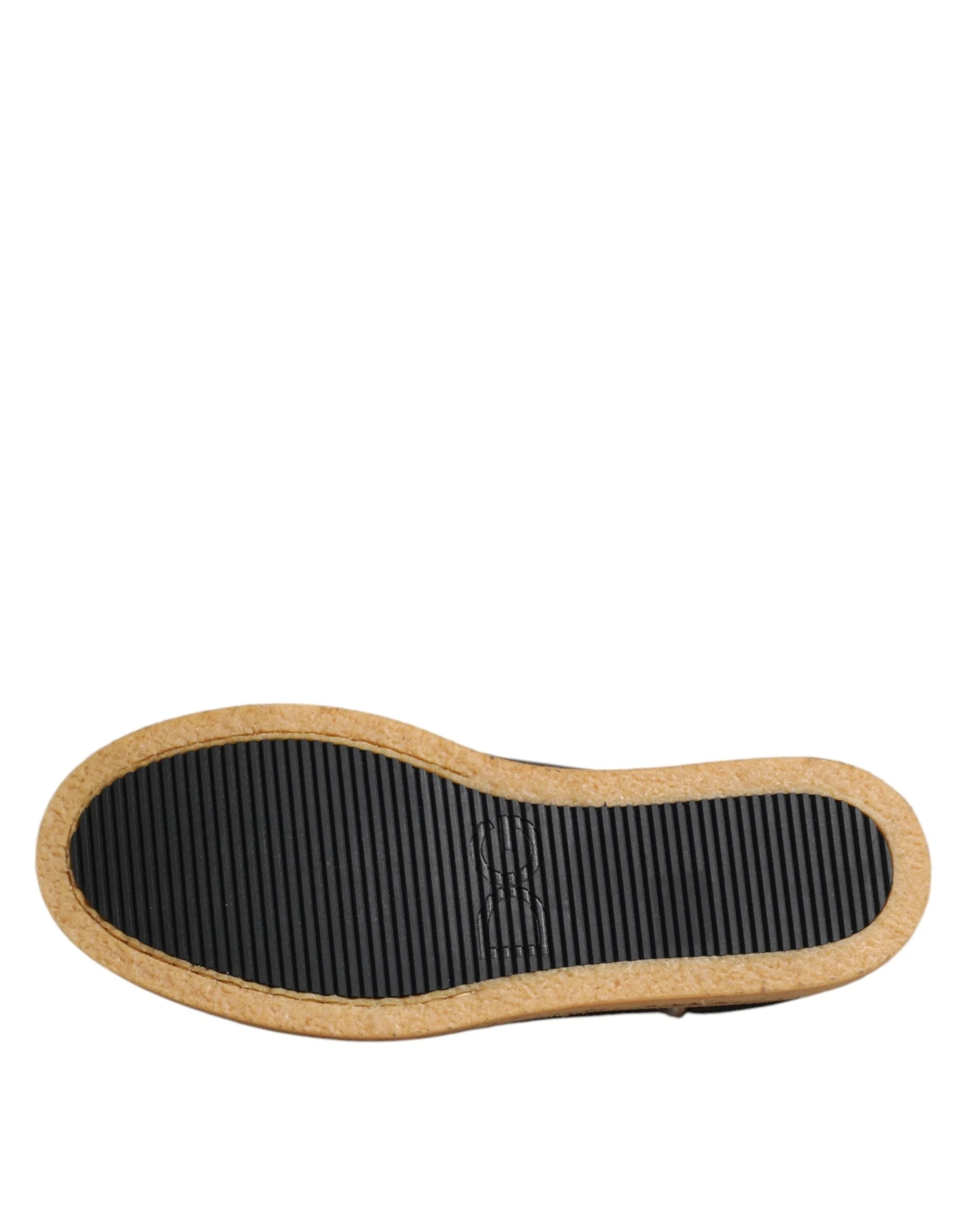 Dolce & Gabbana Brown White Calfskin Leather Loafers Shoes - EU42/US9 - Flats