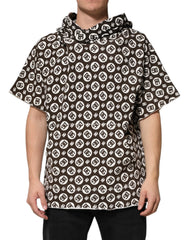 Dolce & Gabbana Brown White DG Logo Short Hoodie Sweater - IT52 | XL - Hoodies