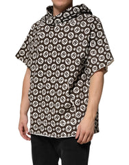 Dolce & Gabbana Brown White DG Logo Short Hoodie Sweater - IT52 | XL - Hoodies