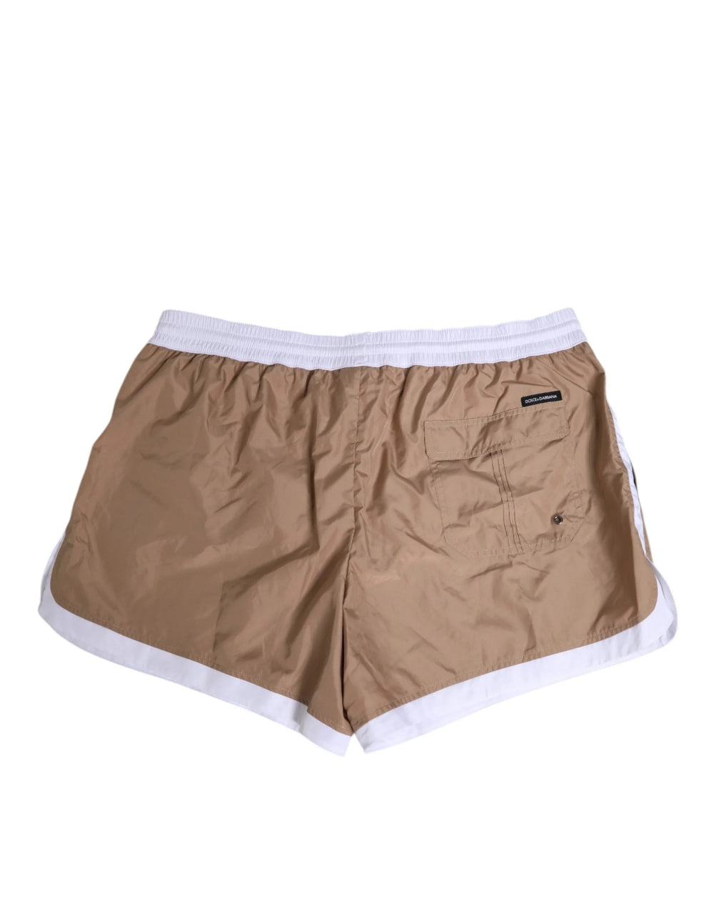 Dolce & Gabbana Brown White Polyester Re-Edition Shorts Swimwear - IT5 | M - Swim Boxers
